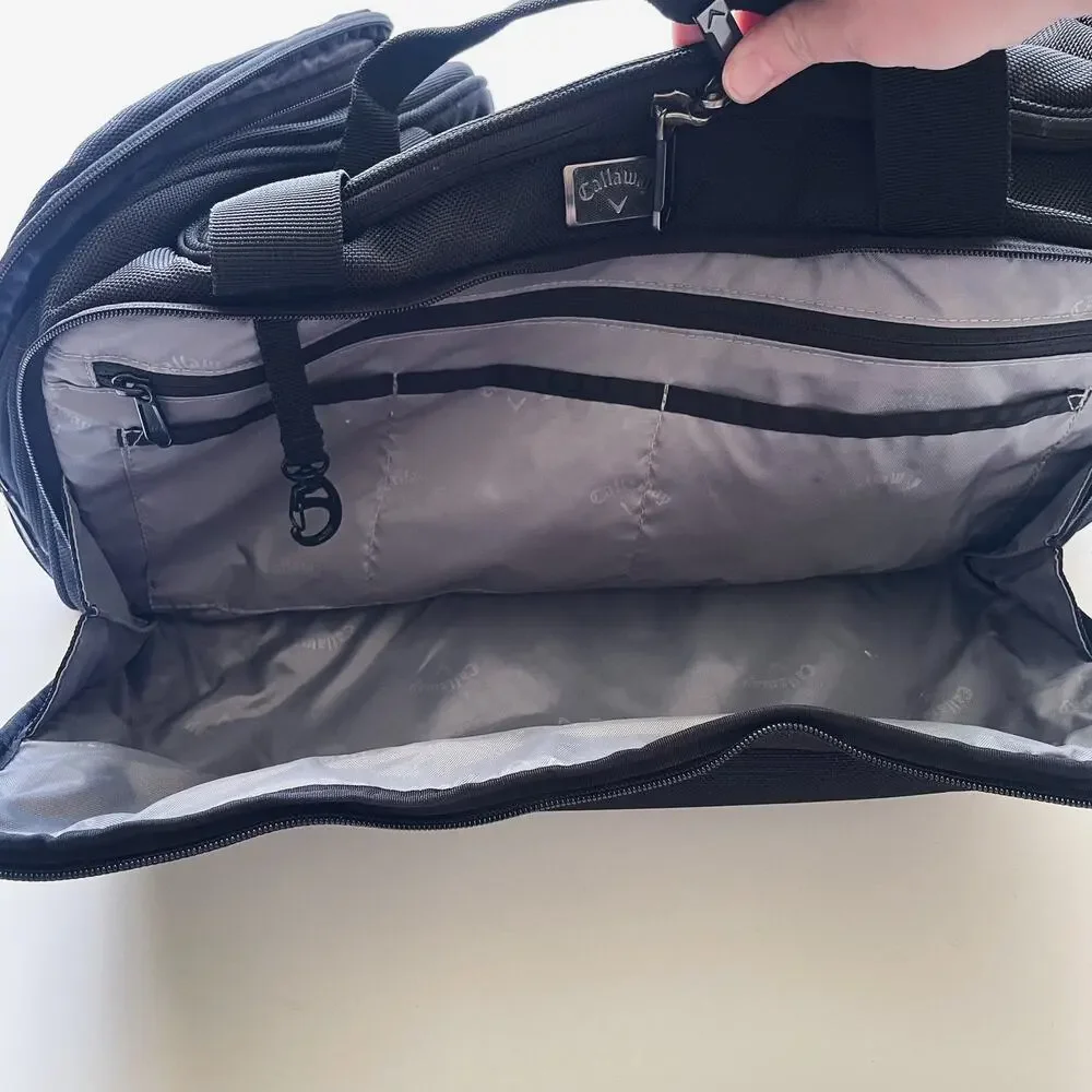 Callaway Gold Black Duffle Bag White Embroidered Logo